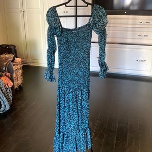 MISA XS Longsleeve Blue Maxi Dress